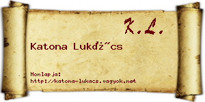 Katona Lukács névjegykártya